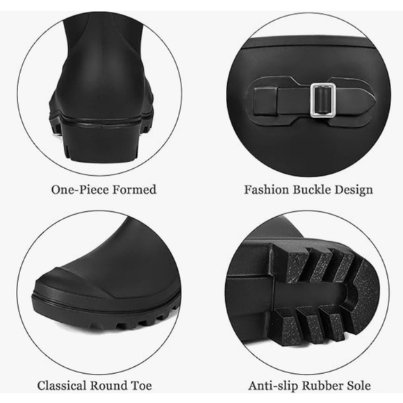 Best Offer...DKSUKO Women's Tall Waterproof Rain Boots Size 8 - Picture 5 of 12